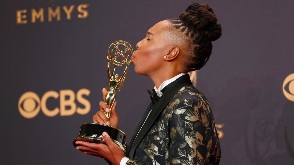 Lena Waithe on the night she won an Emmy for outstanding writing for a comedy series at the 69th Emmy Awards.