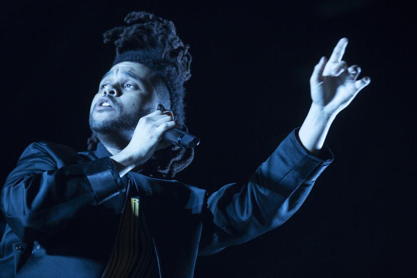 The Weeknd at the Coachella Valley Music and Arts Festival in Indio on April 11.