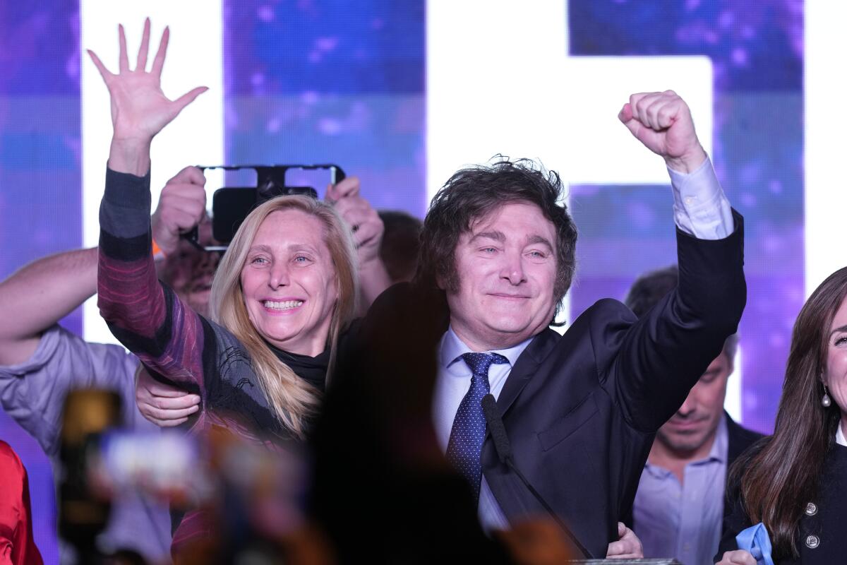 Argentina presidential candidate Javier Milei and his sister