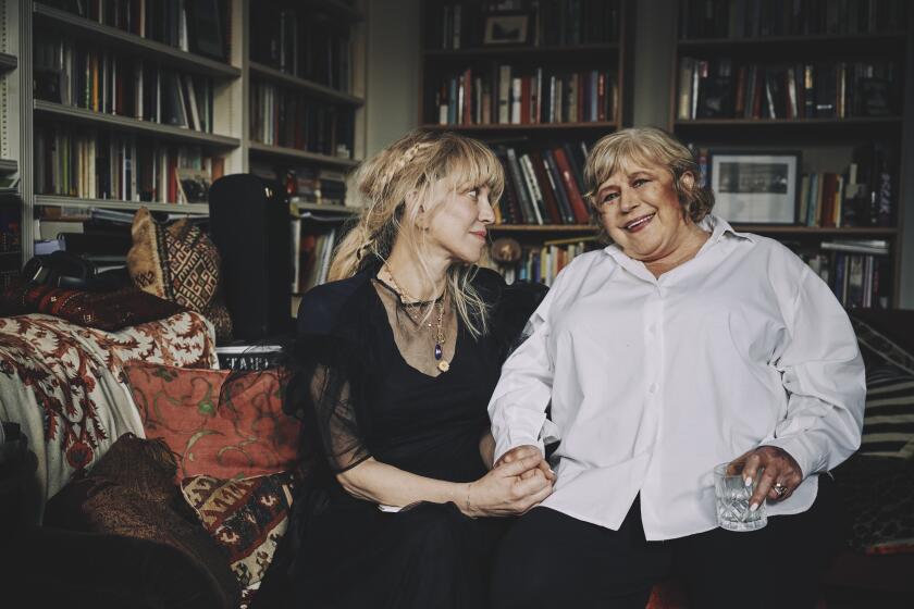 **FOR SUNDAY CALENDAR MAY 2, 2021**LONDON, UK: April 21, 2021- Portraits for a conversation between friends and rock legends Marianne Faithfull(right) and Courtney Love, on occasion of Faithfull's new album "She Walks In Beauty." Photographed at Faithfull's home in London. CREDIT: Matthew Lloyd/For The Times.
