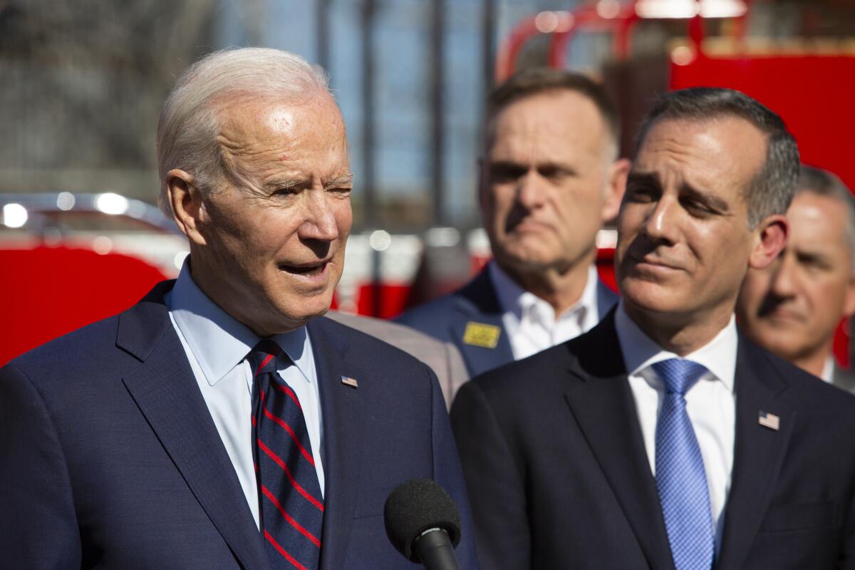 Joe Biden and Eric Garcetti in 2019.
