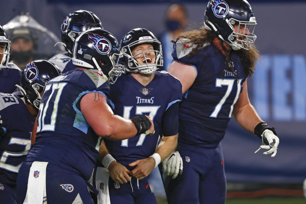 Tannehill scores 4 TDs as depleted Titans beat Bills 42-16 - The San Diego  Union-Tribune