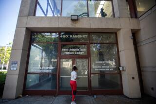 LOS ANGELES, CA-OCTOBER 19, 2023: Photograph shows the entrance to the inmate reception center at the Men's Central Jail on Bauchet St. in downtown Los Angeles. (Mel Melcon / Los Angeles Times)