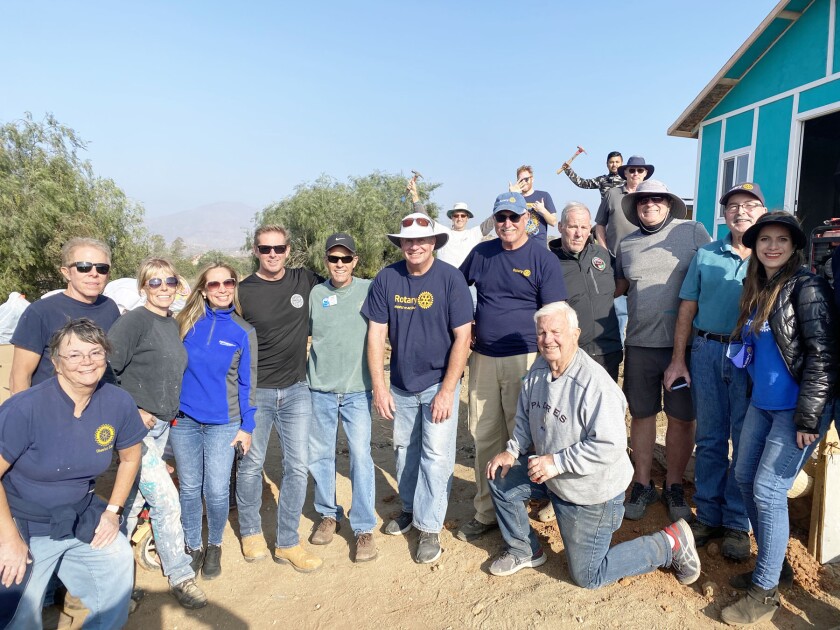 Some of the Rancho Bernardo Rotarians at the building site.