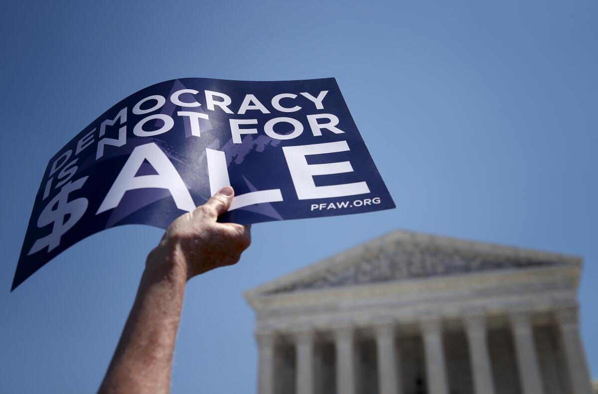 Protesters in opposition to Citizens United ruling outside U.S. Supreme Court
