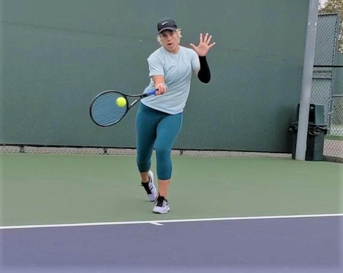 New La Jolla Tennis Club President Alex Brown takes to the court.