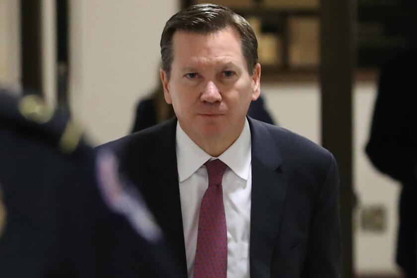 WASHINGTON, DC - OCTOBER 04: Michael Atkinson, Inspector General of the Intelligence Community, leaves a meeting in the U.S. Capitol October 4, 2019 in Washington, DC. Atkinson met with the House Select Committee on Intelligence today in the ongoing impeachment inquiry against U.S. President Donald Trump. (Photo by Mark Wilson/Getty Images)