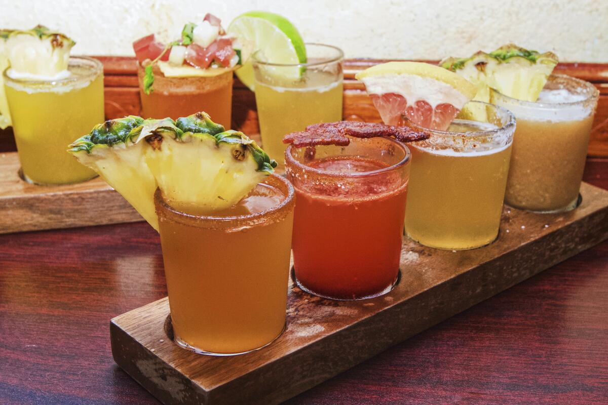 A sampling of Colonia Publica's many micheladas.