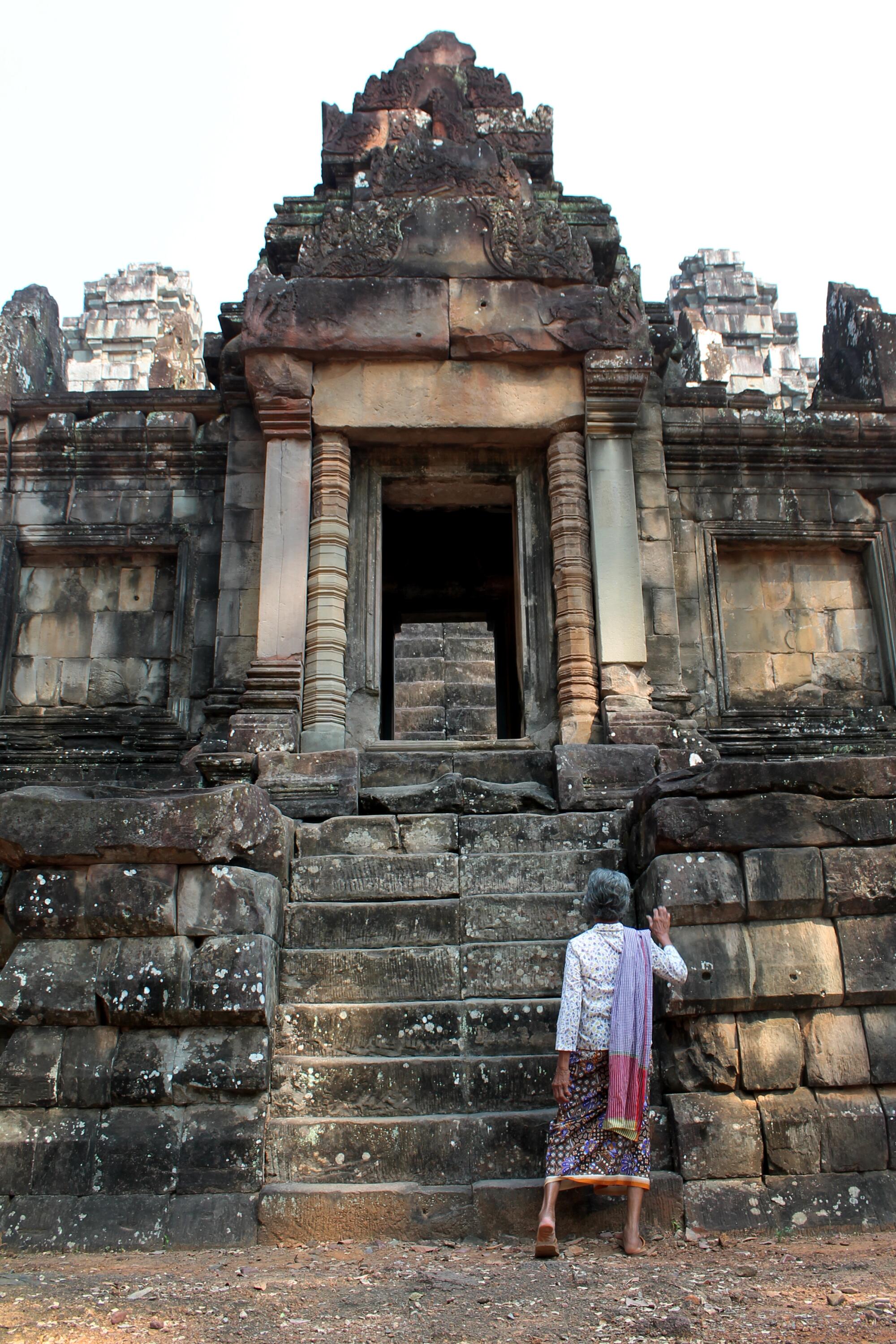 So Nin at Takeo Temple in Angkor Wat, Cambodia. So Nin is one of the many villagers who 