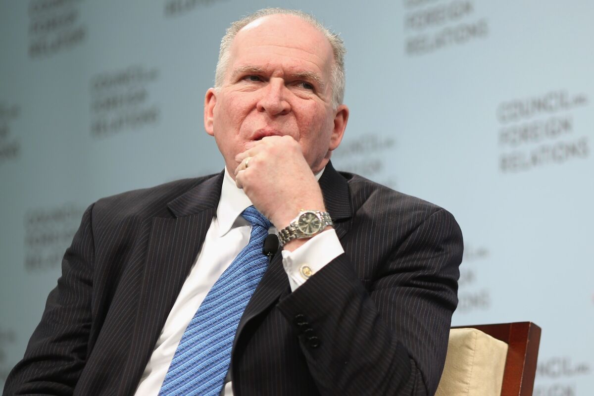 CIA Director John O. Brennan, shown in March 2014, acknowledged Friday that the agency had been slow to adapt to the challenge of digital espionage.