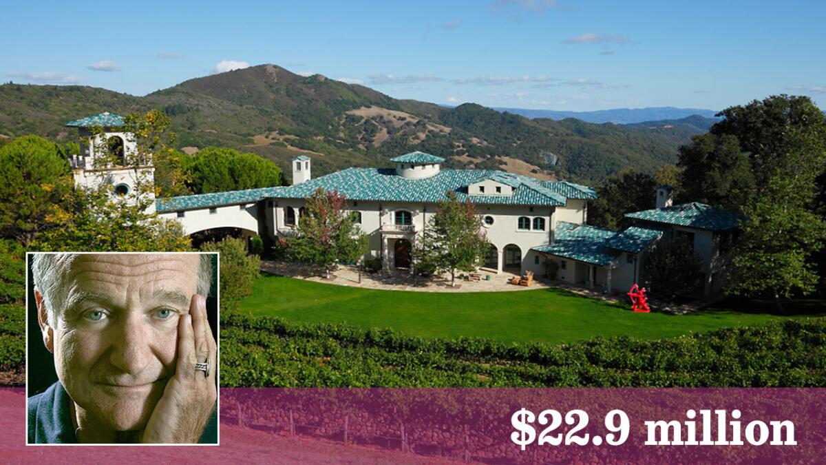 The asking price of the Napa estate of the late comic Robin Williams has been reduced by $3 million.