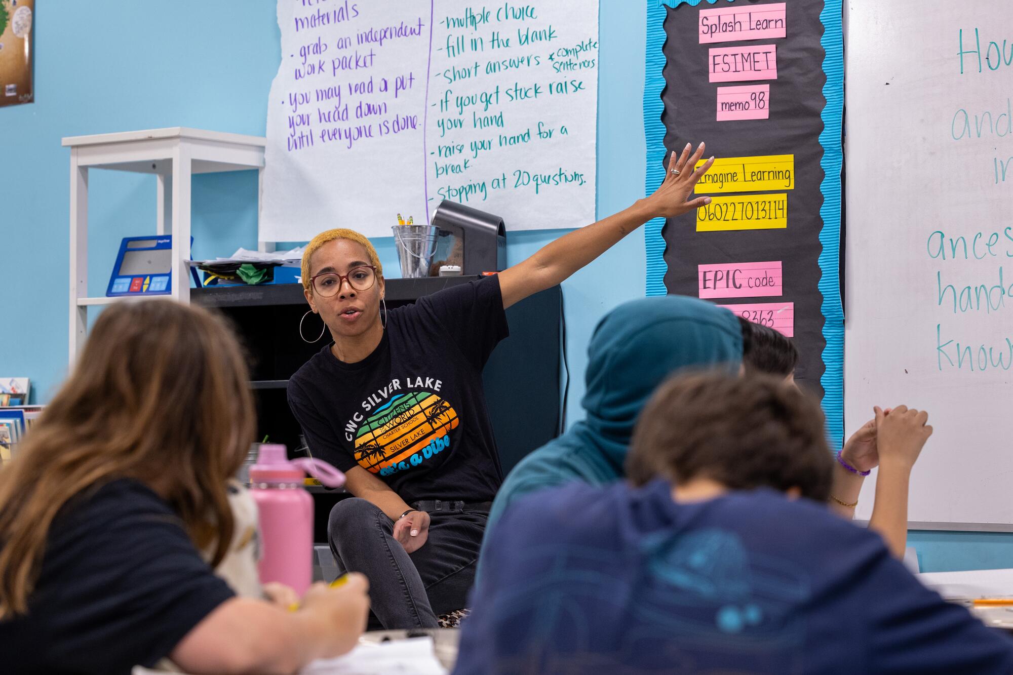 Brittany Jefferson teaching fifth-graders