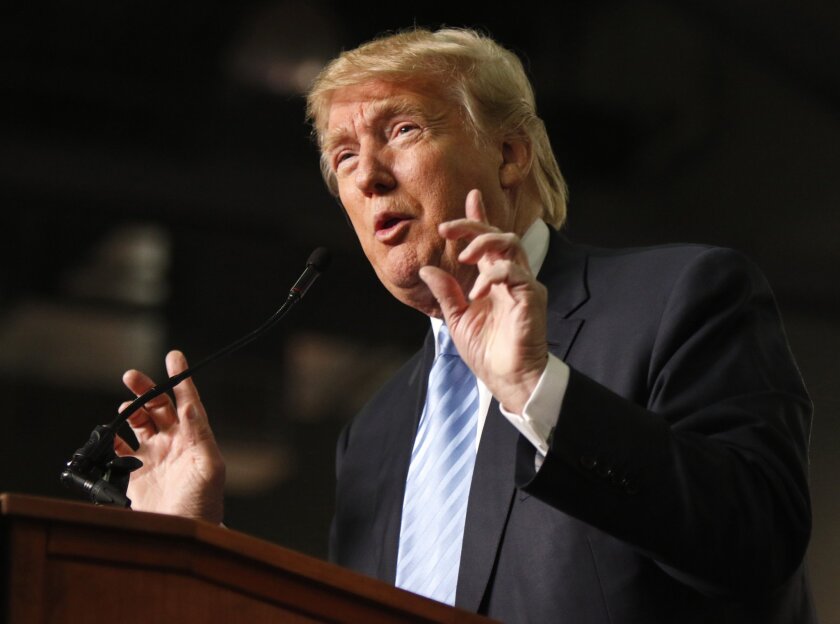 Republican presidential candidate Donald Trump speaks in Columbus, Ohio on Nov. 23.