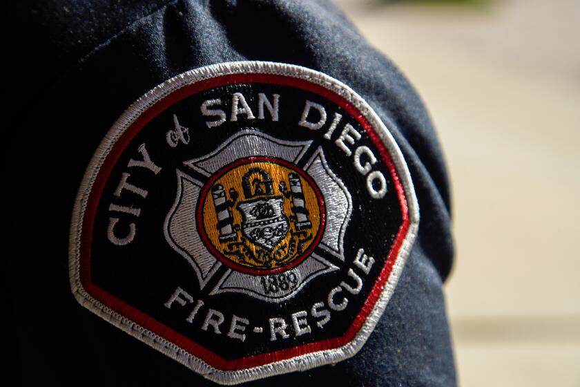 San Diego, California - February 21: Summer Haskins experienced sudden cardiac arrest in her home. Her husband, Kristopher Haskins, called 9-1-1 and performed CPR while first responders arrived. They had a reunion at the Fire-Rescue Station 21 in Pacific Beach on Wednesday, Feb. 21, 2024 in San Diego, California. (Alejandro Tamayo / The San Diego Union-Tribune)