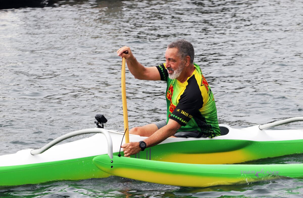 Chris Blank, the President of the Board at the Newport Aquatic Center, takes part.