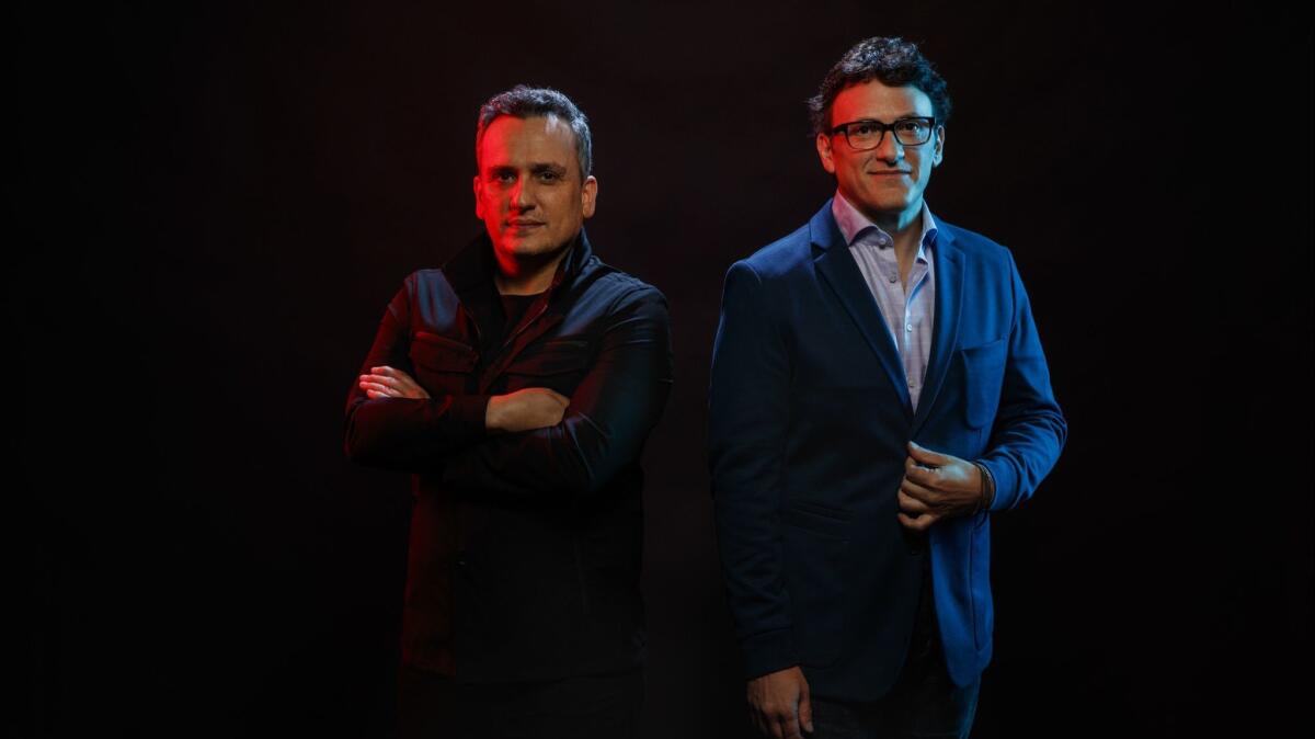 Joe, left, and Anthony Russo, whose credits include “Avengers: Infinity War” and “Captain America: Civil War,” will helm a global TV project for Amazon Studios.