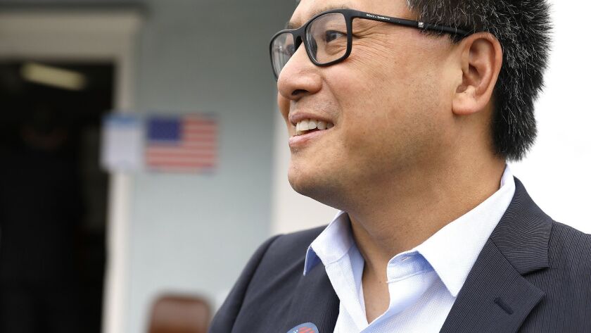Former California state Treasurer John Chiang after dropping off his primary ballot in June. He announced the launch of a new PAC to help Asian American candidates Thursday.