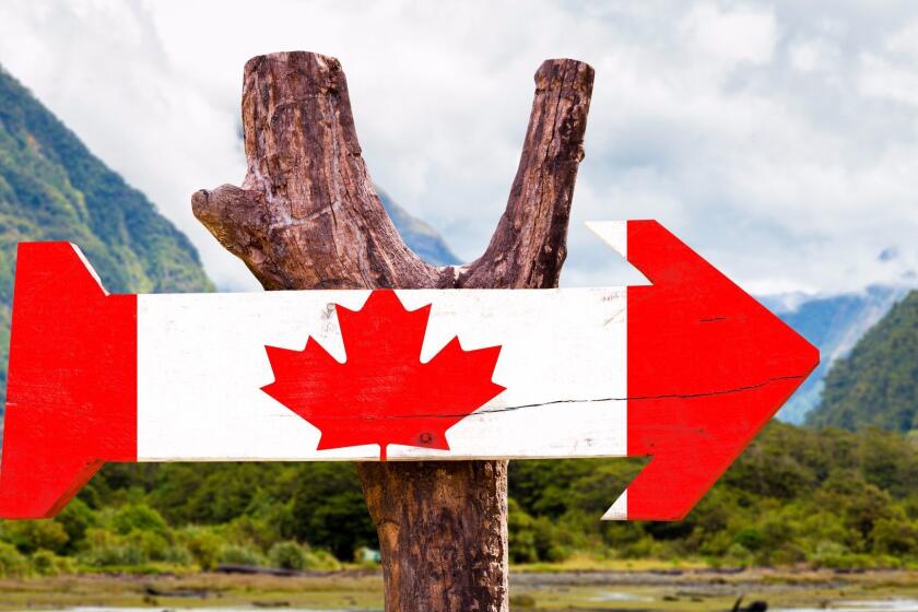 Canada wooden sign with mountains background ** OUTS - ELSENT, FPG, CM - OUTS * NM, PH, VA if sourced by CT, LA or MoD **