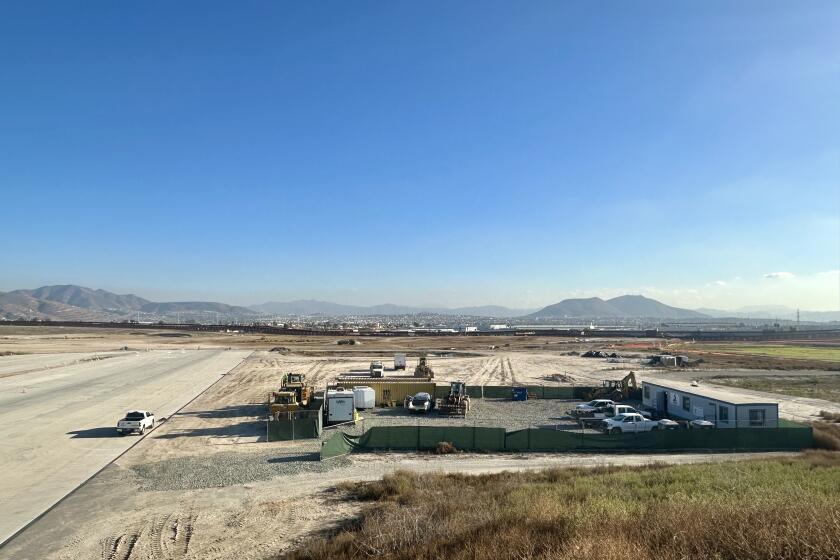 View from the U.S. side of the Otay Mesa East project construction site on Thursday Dec.7, 2023