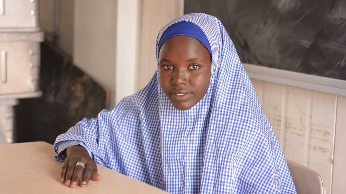 Falmata Usman saw her brother killed by Boko Haram fighters. At 16, she has completed junior high school at a UNICEF-supported school in a displaced persons camp.