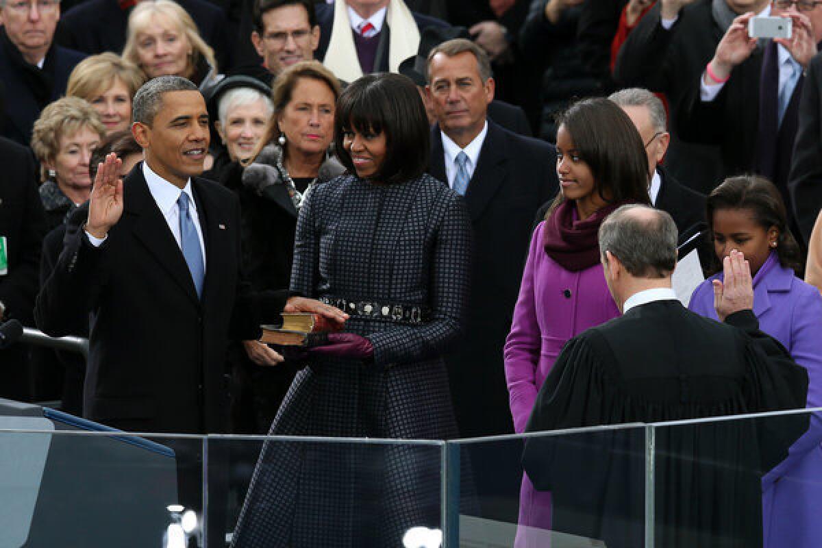 President Obama is sworn in for his second term.