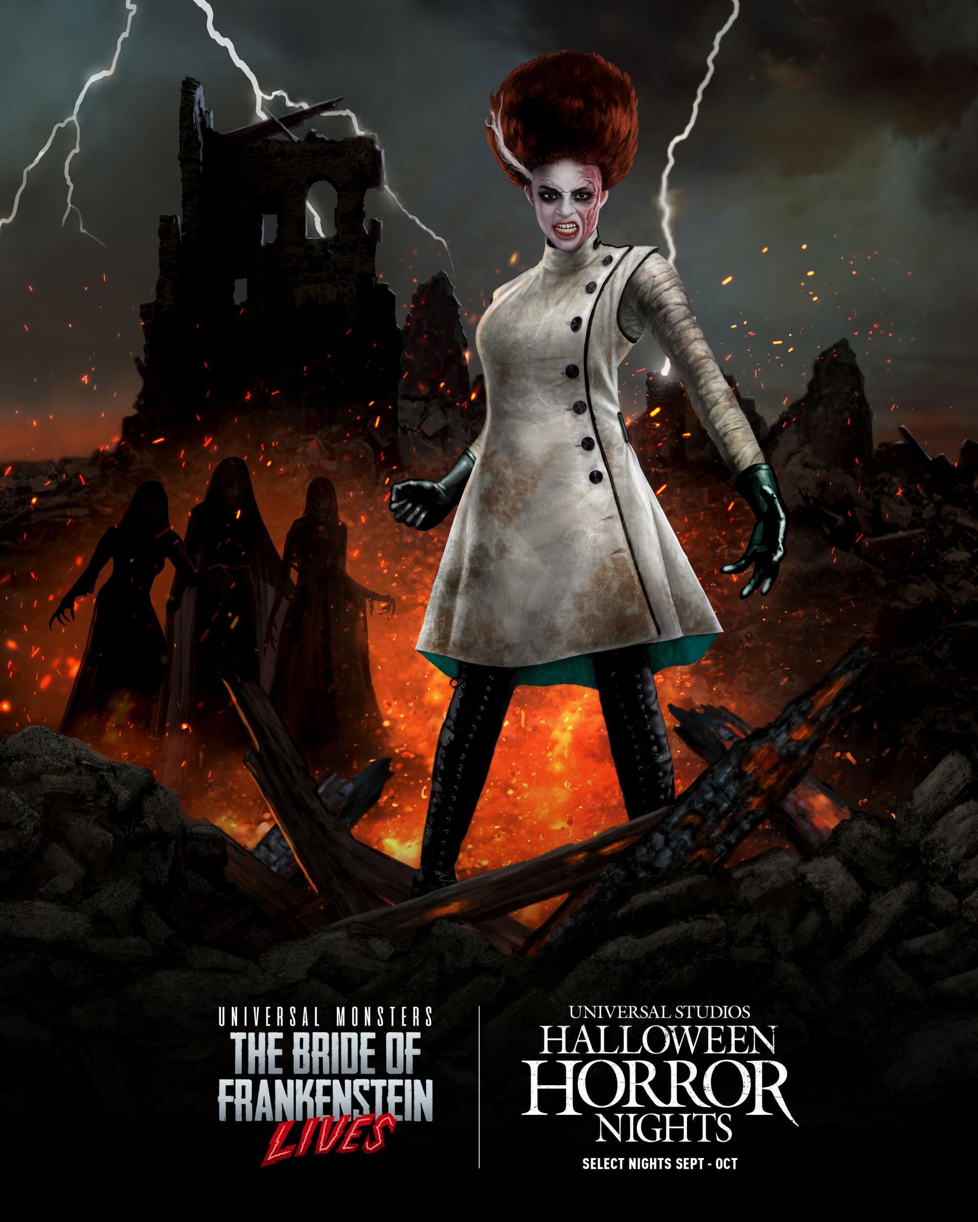 Este es el afiche de "Universal Monsters: The Bride of Frankenstein Lives".