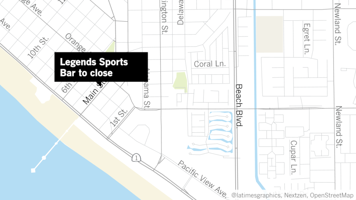 Legends Sports Bar is closing after a three-year run in downtown Huntington Beach.