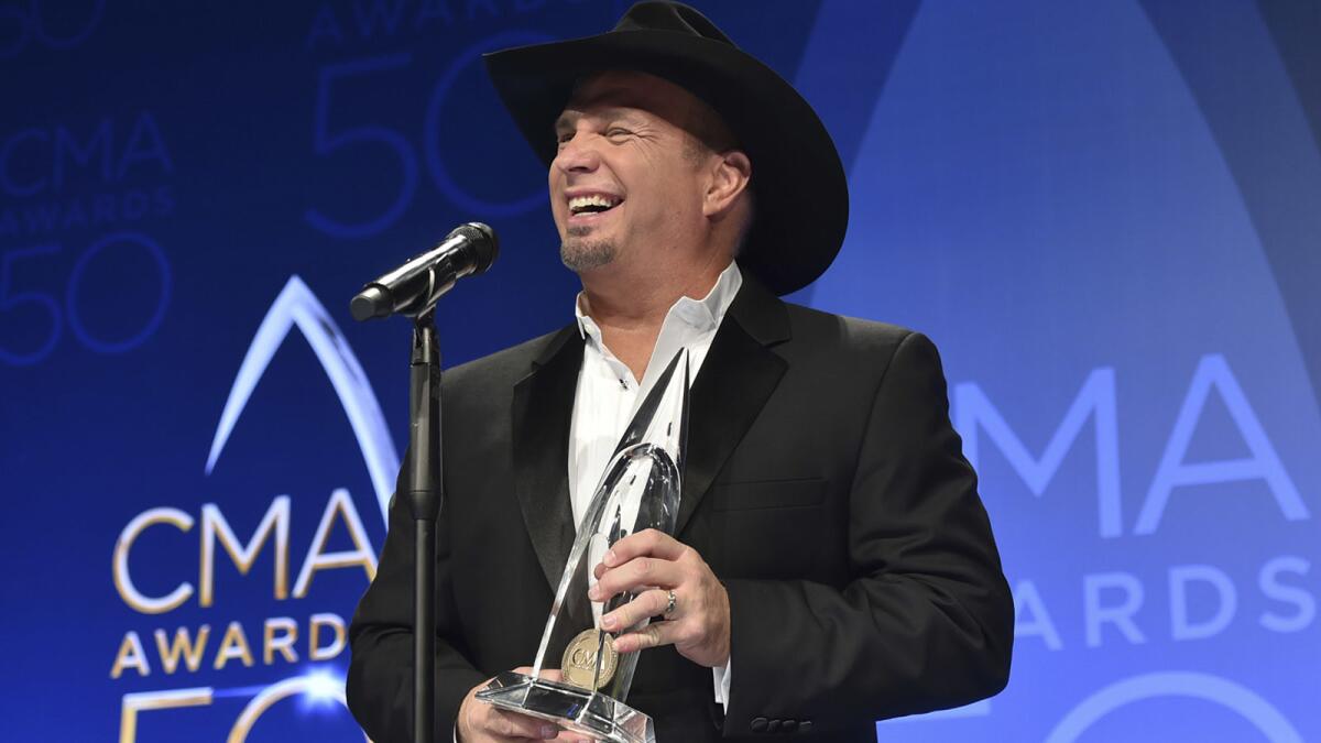 Garth Brooks won entertainer of the year at the 50th annual CMA Awards in November.