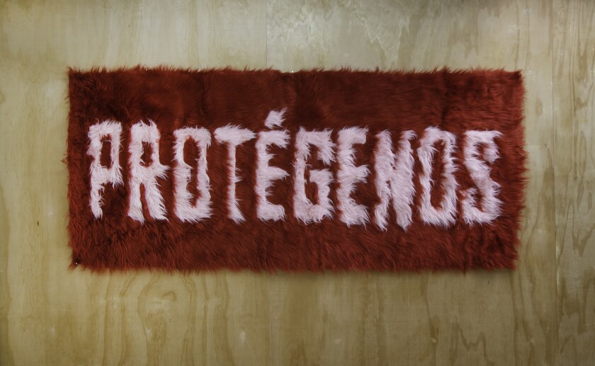 Areli Arellano's fuzzy installation, "Una Oración de Las Voces Marginadas," at Ochi Projects