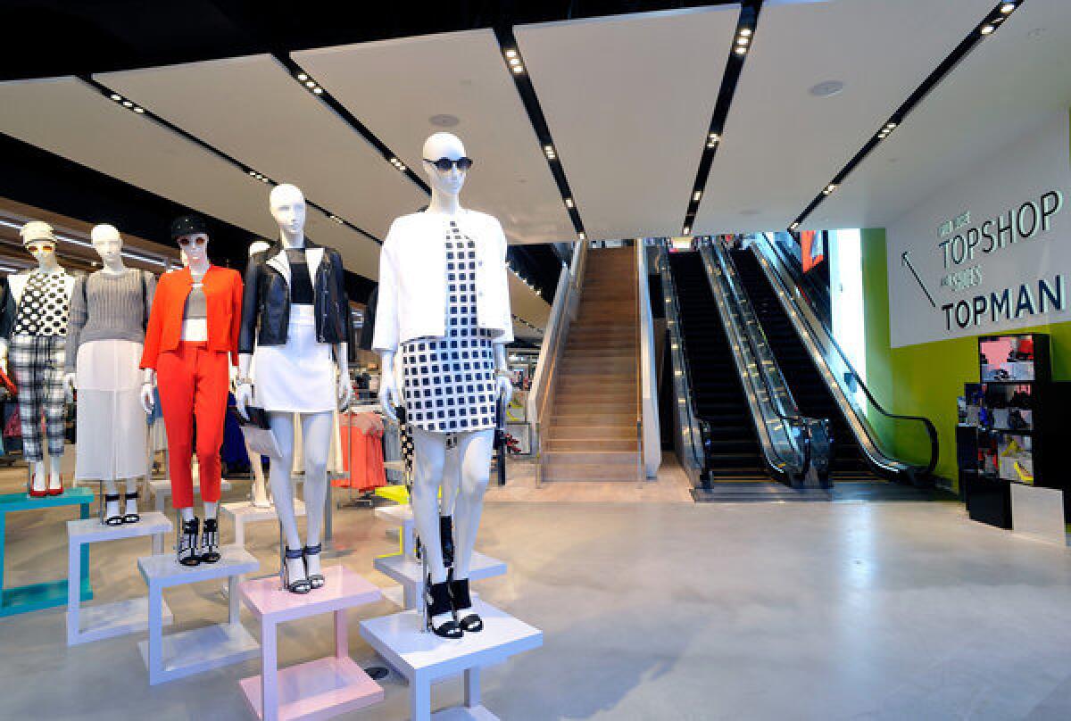 Nordstrom is expanding its partnership with British fashion brands Topshop and Topman. Above, a new Topshop Topman store at the Grove in Los Angeles.