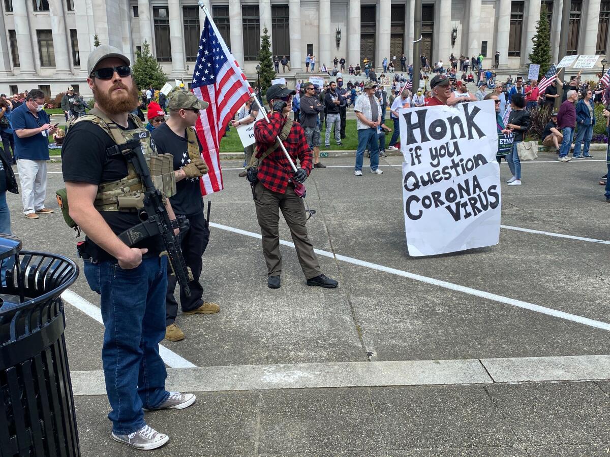 Protesters in Olympia, Wash.