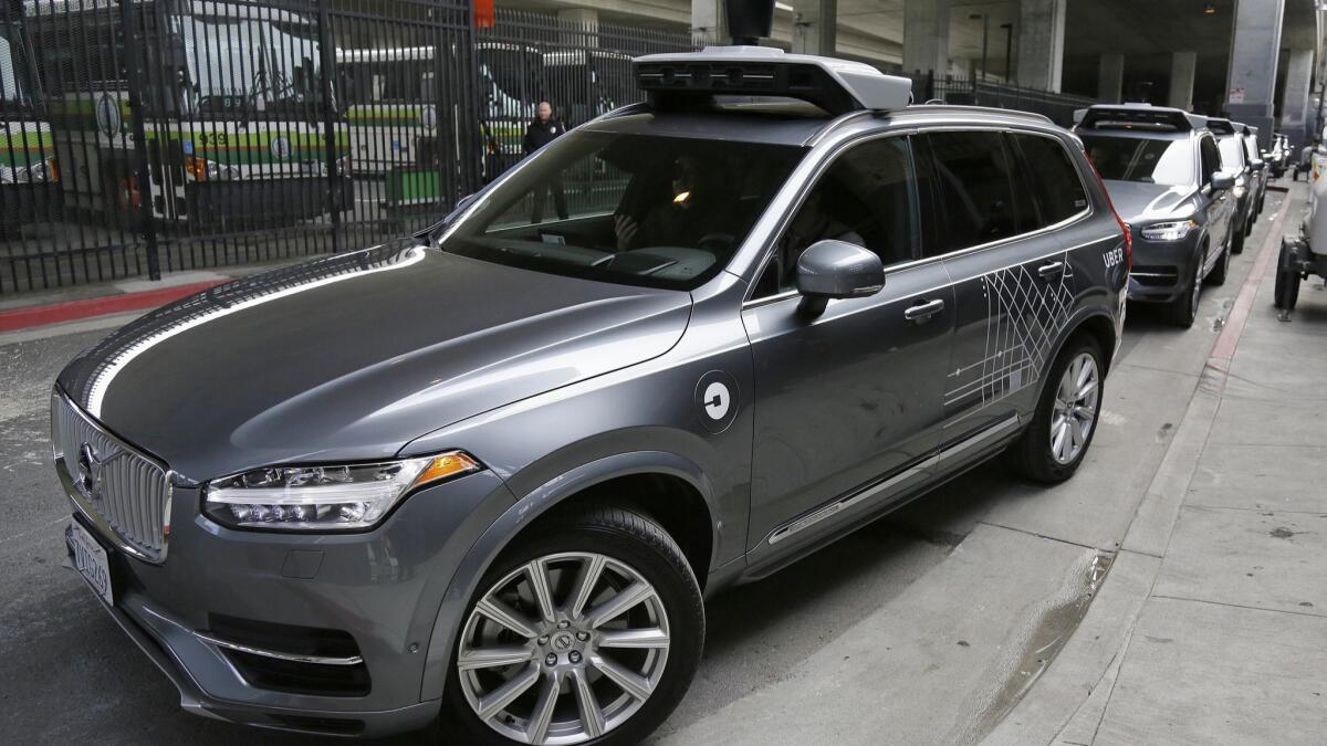 Uber's autonomous car heads out for a test drive in San Francisco.