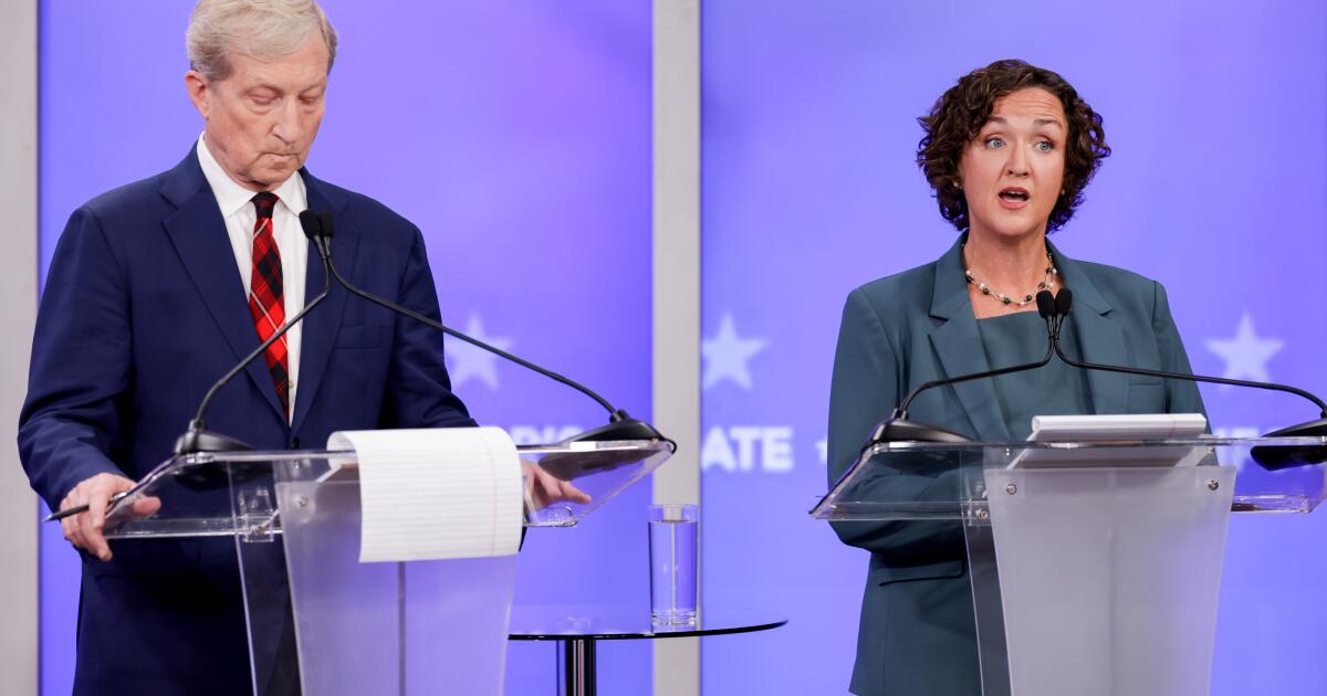 A Steyer campaign staffer linked to a video of Katie Porter's opponents yelling at staffers A Steyer campaign staffer linked to a video of Katie Porter's opponents yelling at staffers