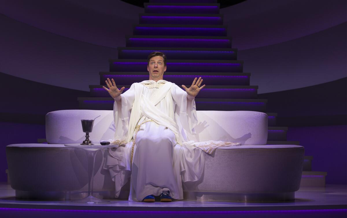 Sean Hayes stars as the Almighty in "An Act of God" at the Ahmanson Theatre.