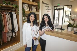 Carlsbad, CA - June 30: Business partners Christine Ong (left) and Stephanie Issa poses for photos at The Lullabar on Friday, June 30, 2023 in Carlsbad, CA. The new business offers onsite childcare as well as other business spaces for parents to relax all in one stop. (Eduardo Contreras / The San Diego Union-Tribune)