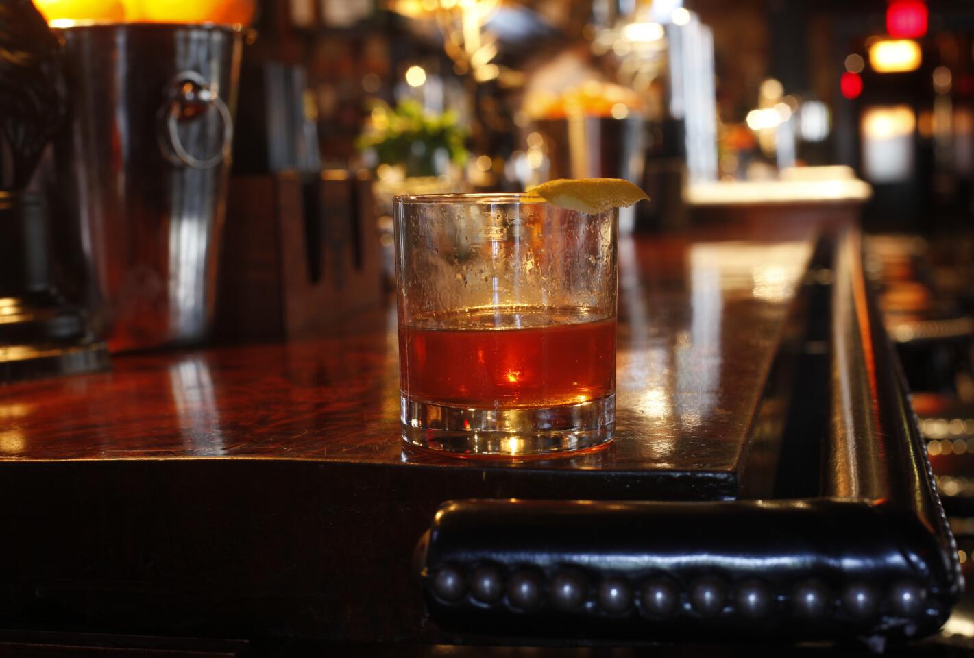 A sazerac cocktail at Seven Grand.