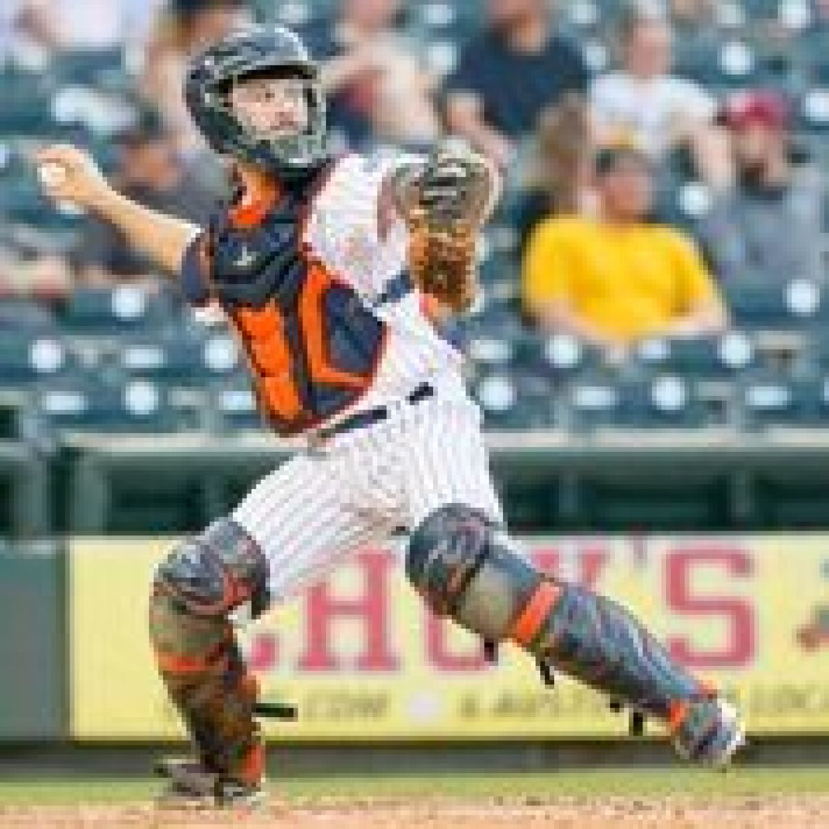 Garrett Stubbs on the field playing for the Round Rock Express.