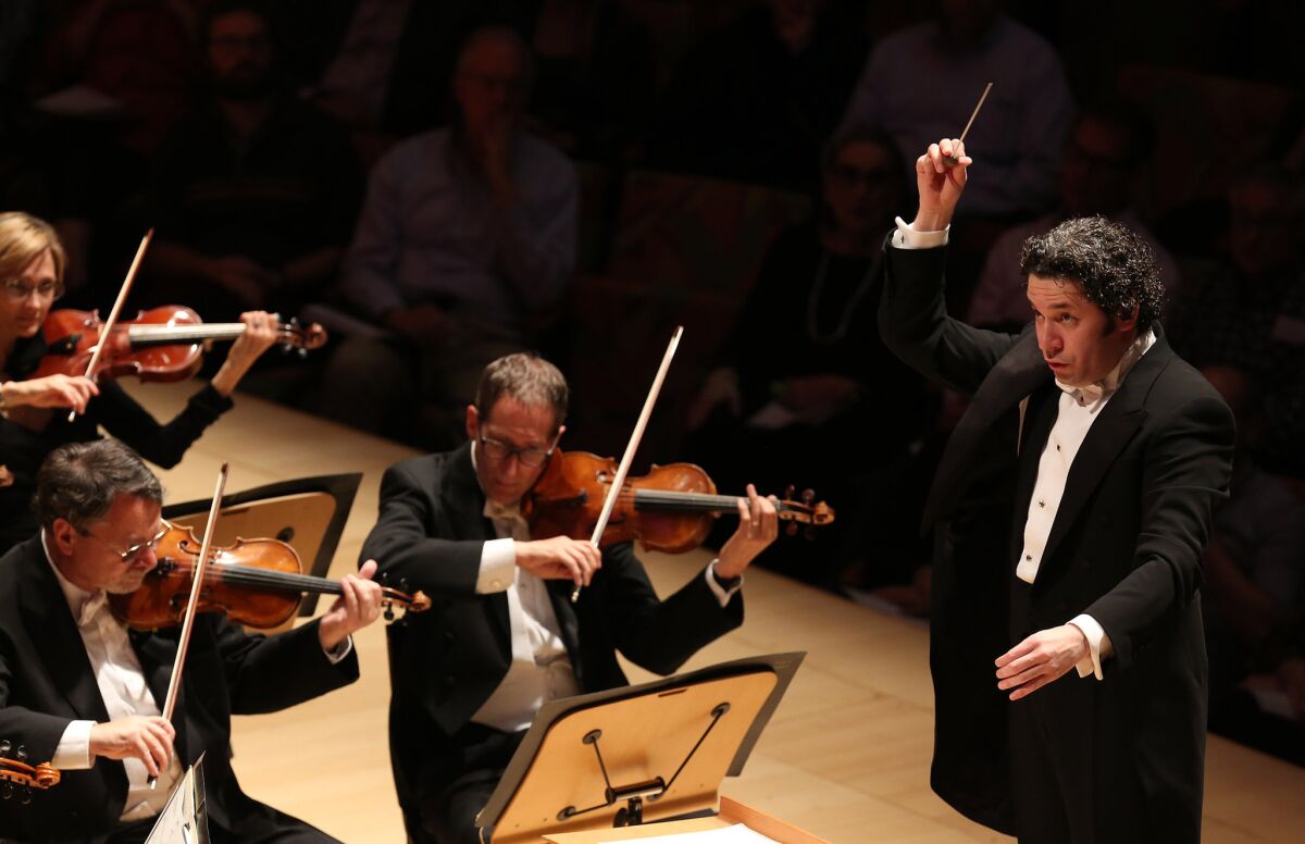 Gustavo Dudamel and the L.A. Phil perform Arvo Pärt's "Cantus in Memory of Benjamin Britten" at the Walt Disney Concert Hall.