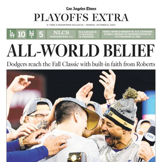 Front Page of Today's L.A. Times