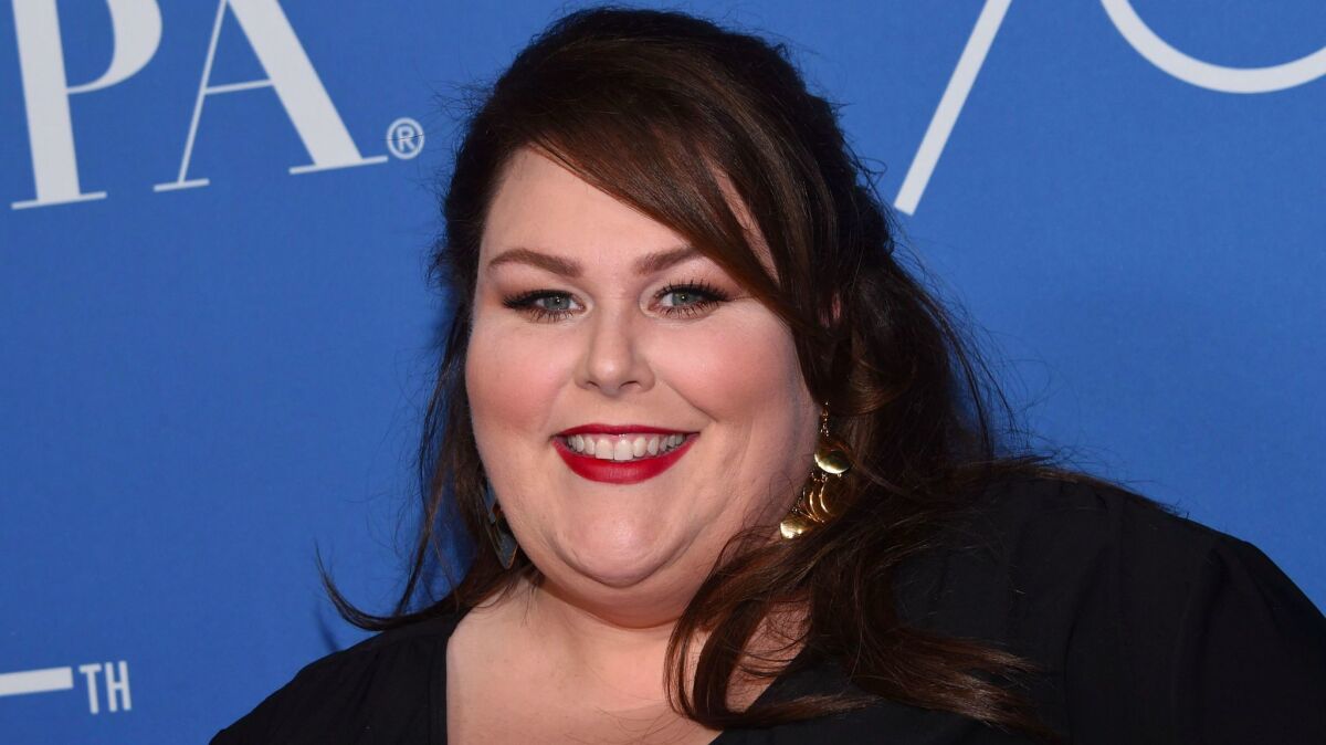 Chrissy Metz, shown at a Hollywood Foreign Press Assn. anniversary celebration Friday, is up for a Golden Globe for her supporting role on the popular dramedy "This Is Us."