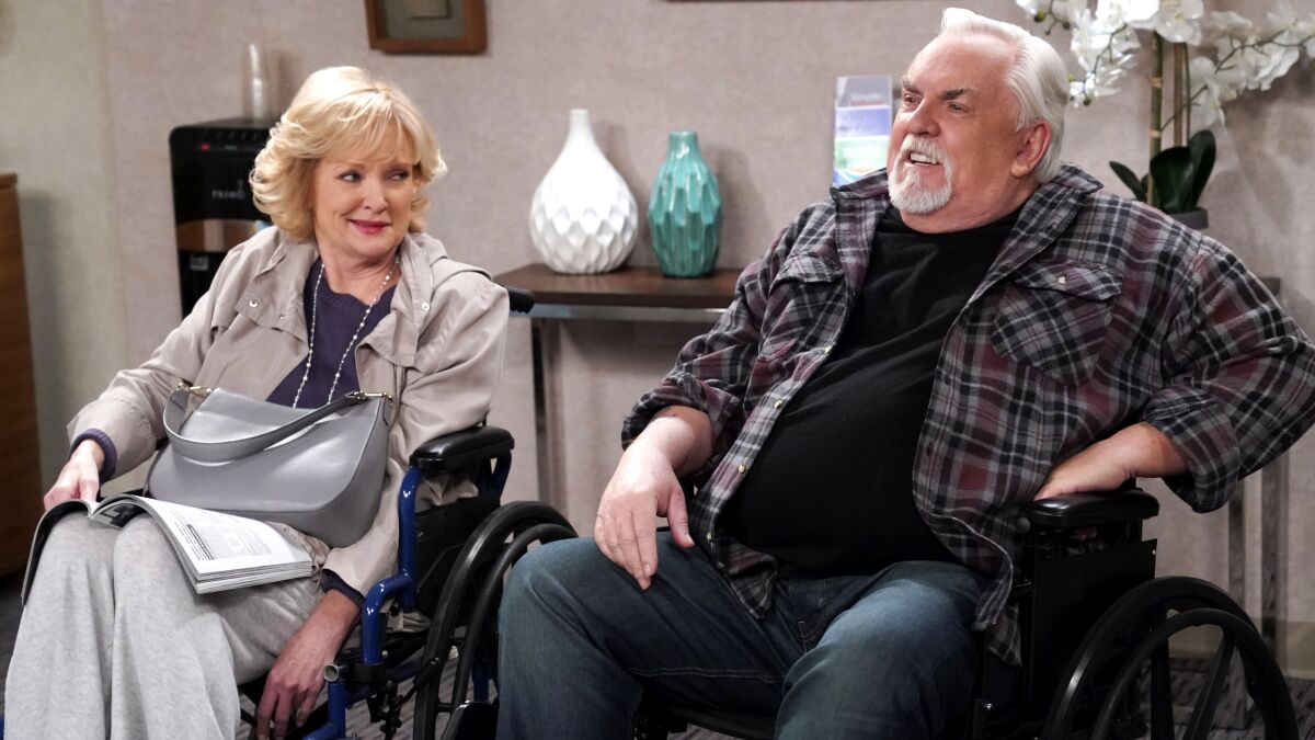 John Ratzenberger ("Cheers") guest stars as a stroke survivor in a new episode of "Bob Hearts Abishola" on CBS. With Christine Ebersole.