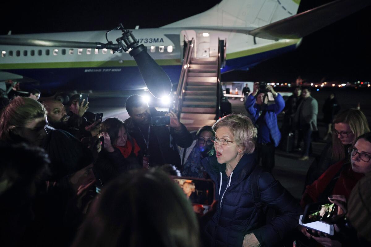 Elizabeth Warren Arrives In New Hampshire