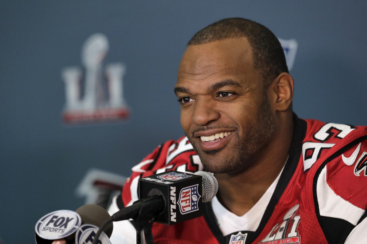 Atlanta's Dwight Freeney is one of four Falcons players with Super Bowl experience, having won one and lost one with the Indianapolis Colts.