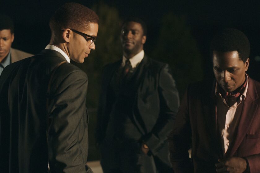 **EXCLUSIVE_HOLIDAY SNEAKS——ELI GOREE, KINGSLEY BEN-ADIR, ALDIS HODGE, and LESLIE ODOM JR. star in ONE NIGHT IN MIAMI Photo: Courtesy of Amazon Studios Courtesy of Amazon Studios