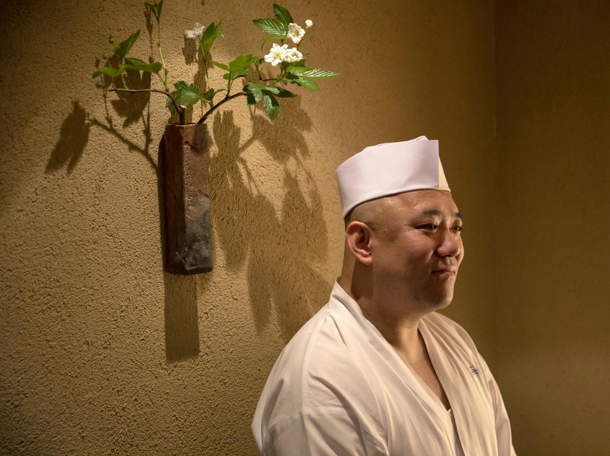Chef Koji Kimura at his restaurant Sushi Kimura in Tokyo, Japan.