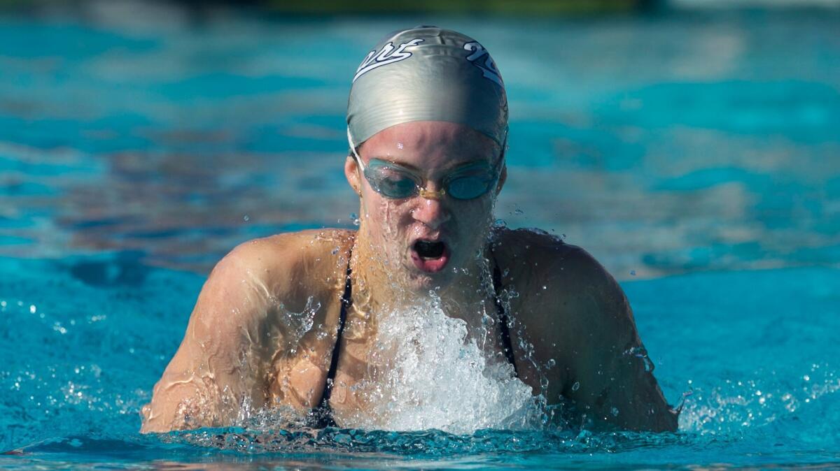 Newport Harbor's Ayla Spitz is top-seeded in the 100 freestyle and 100 backstroke headed into the CIF Southern Section Division 1 swimming championships.