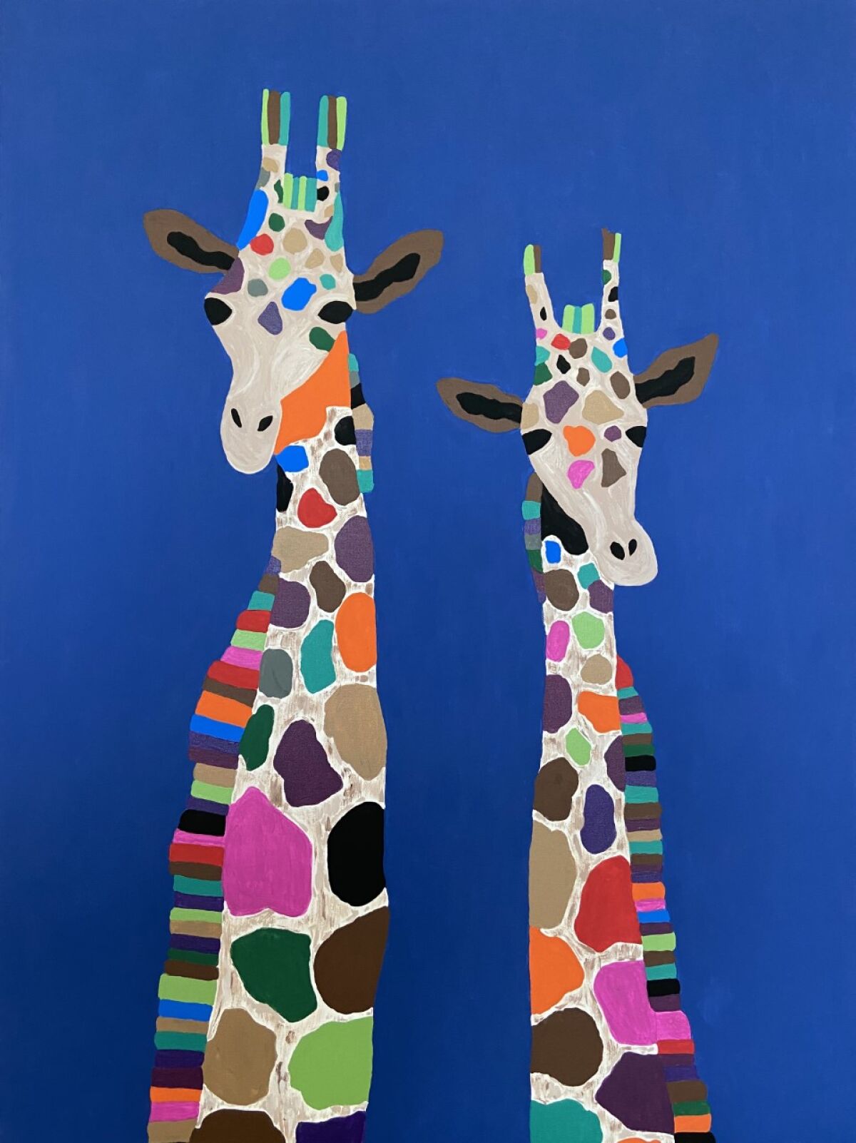 "Whimsical Giraffes" - Ms. Cameron, Grade 4.