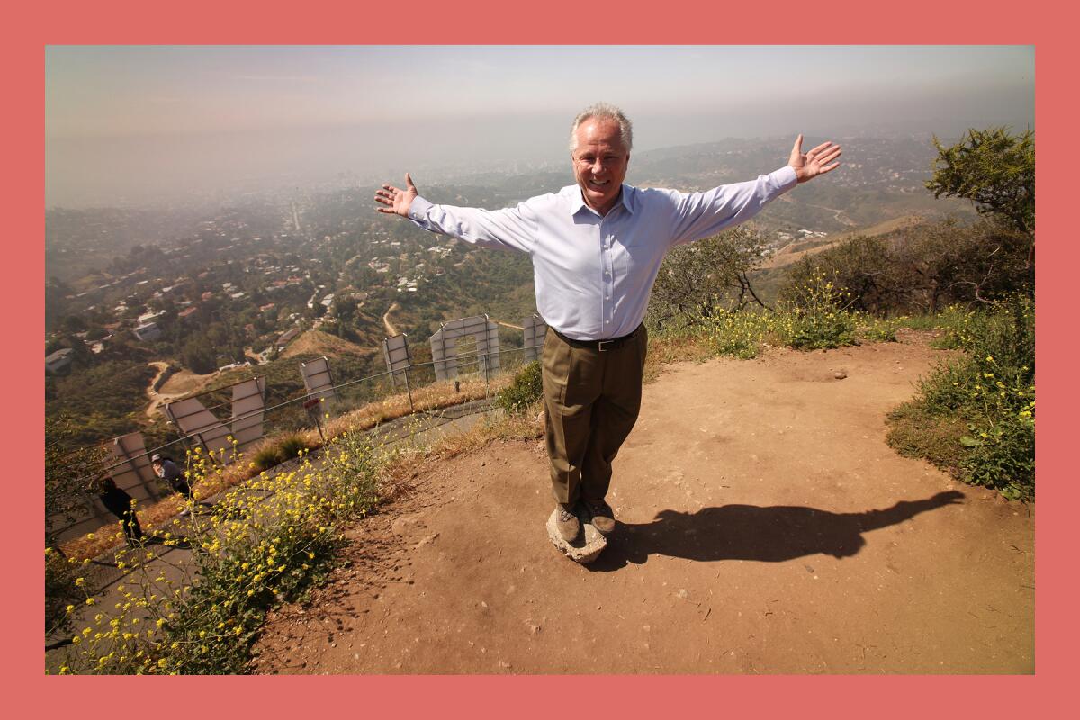 The late Tom LaBonge at the Hollywood sign.
