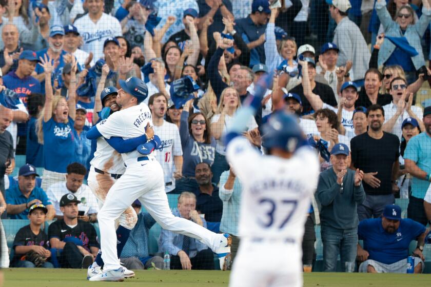 LOS ANGELES, CALIFORNIA - OCTOBER 13: Freddie Freeman #5 of the Los Angeles Dodgers.