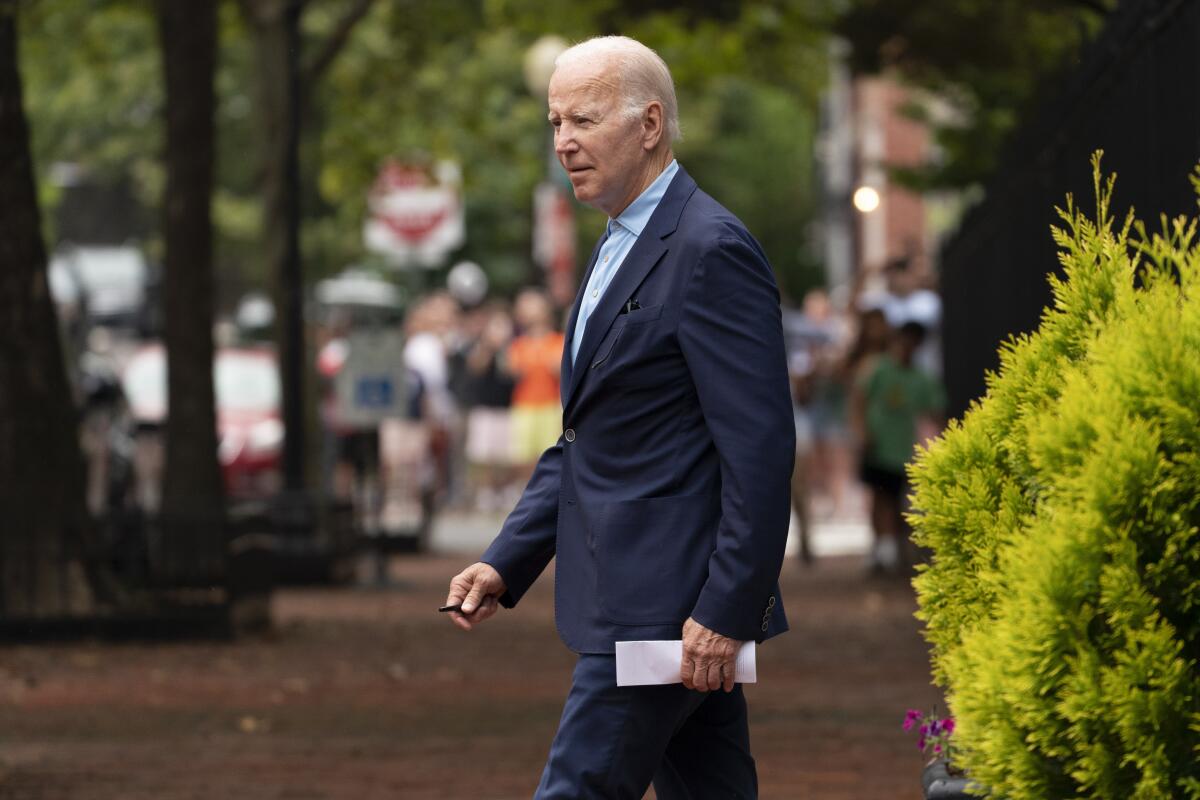 President Biden departs Holy Trinity Catholic Church.